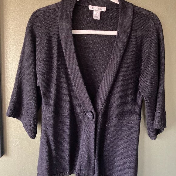 White House | Black Market Cardigan, Black with sparkle threads, Size M - Picture 1 of 7